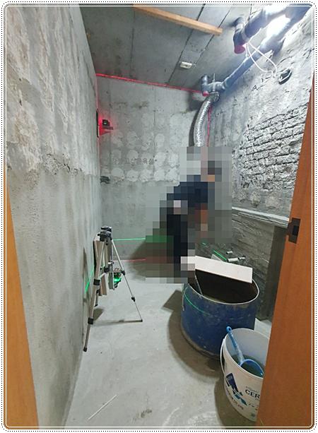 방수 처리를 위해 준비된 공사 현장