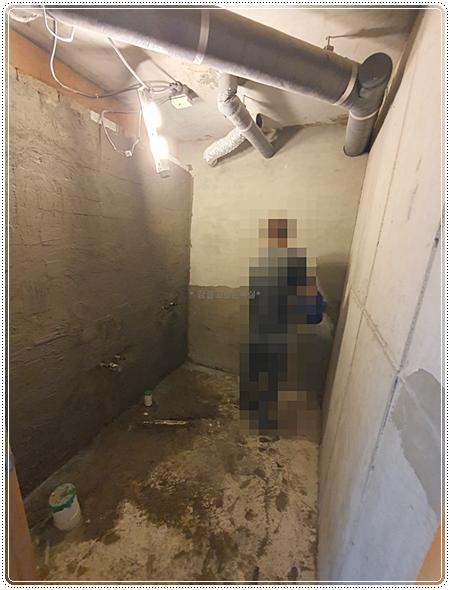 벽돌을 쌓아 올린 조적벽 시공 모습