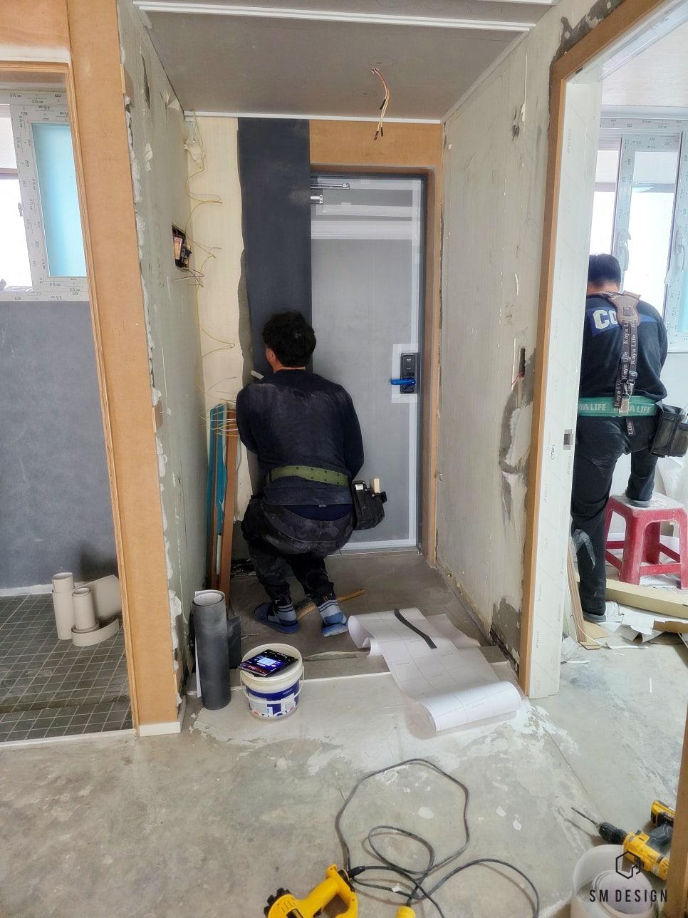 첫인상을 결정짓는 현관의 작업 과정