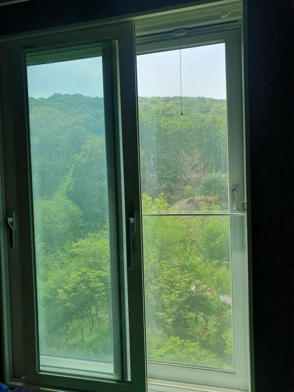 꼼꼼하게 닦아내고 있는 창가 구역