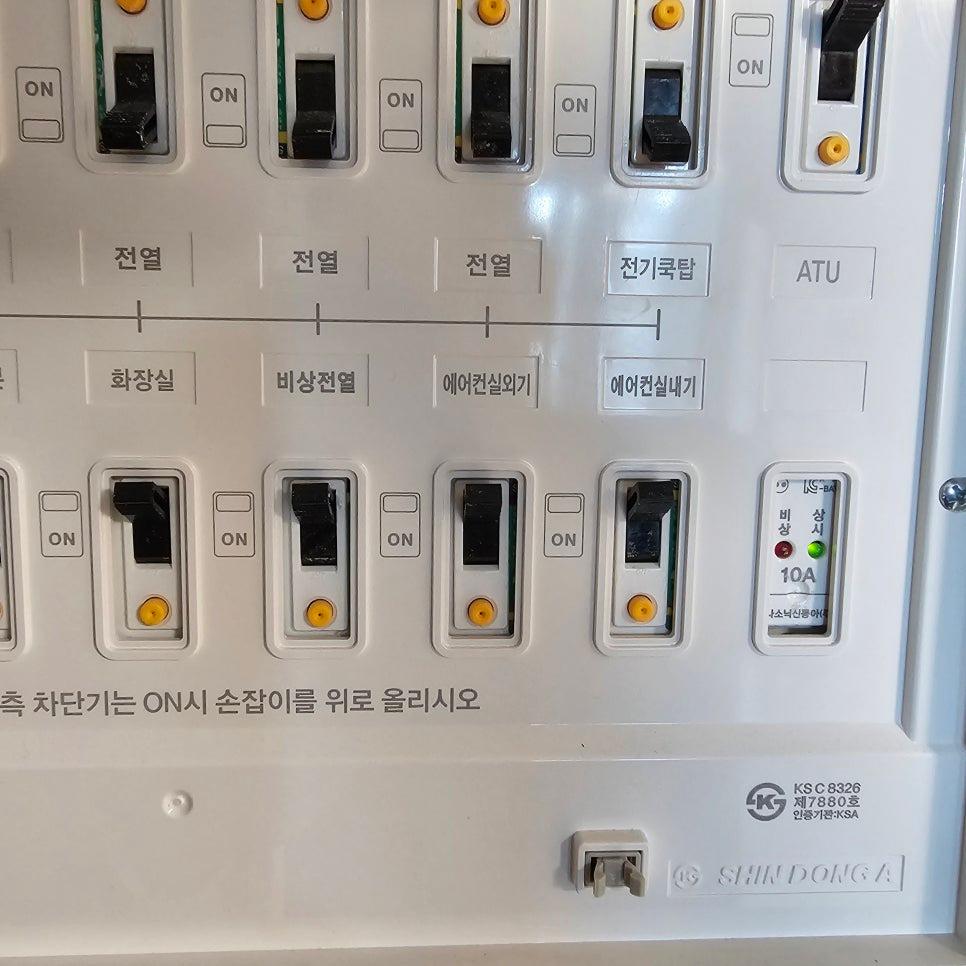 전기 박스 내부의 스위치와 라벨링 디테일