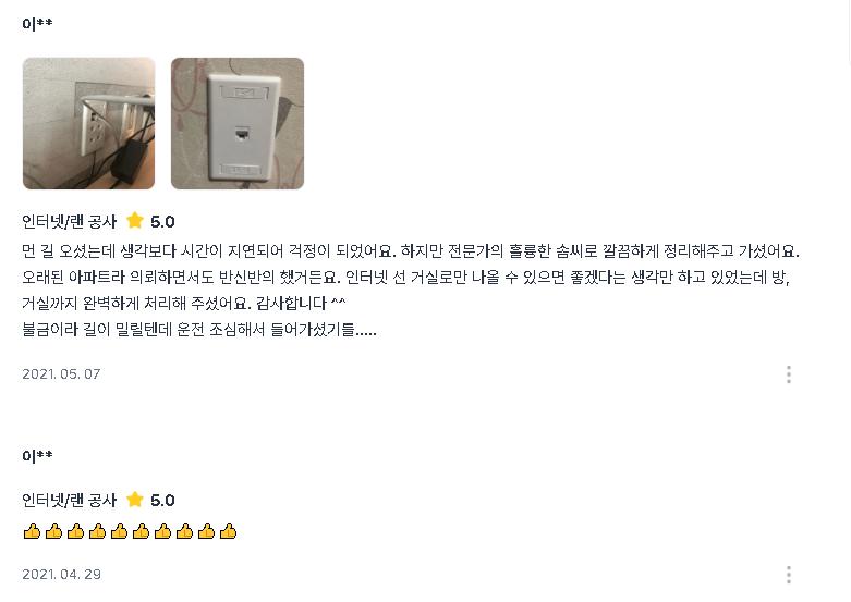 모든 작업이 완료된 전기 소켓 모습이에요