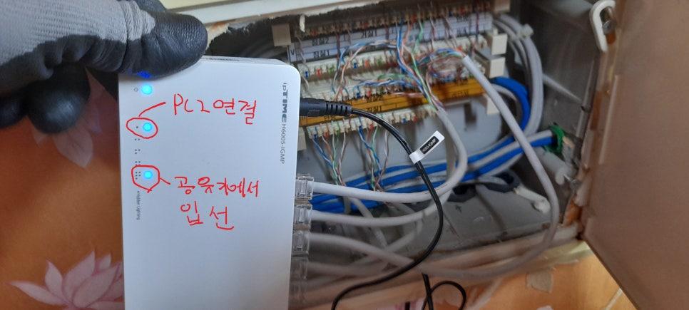 IOTIME H600S-ICAMP 장치와 케이블 연결 상태