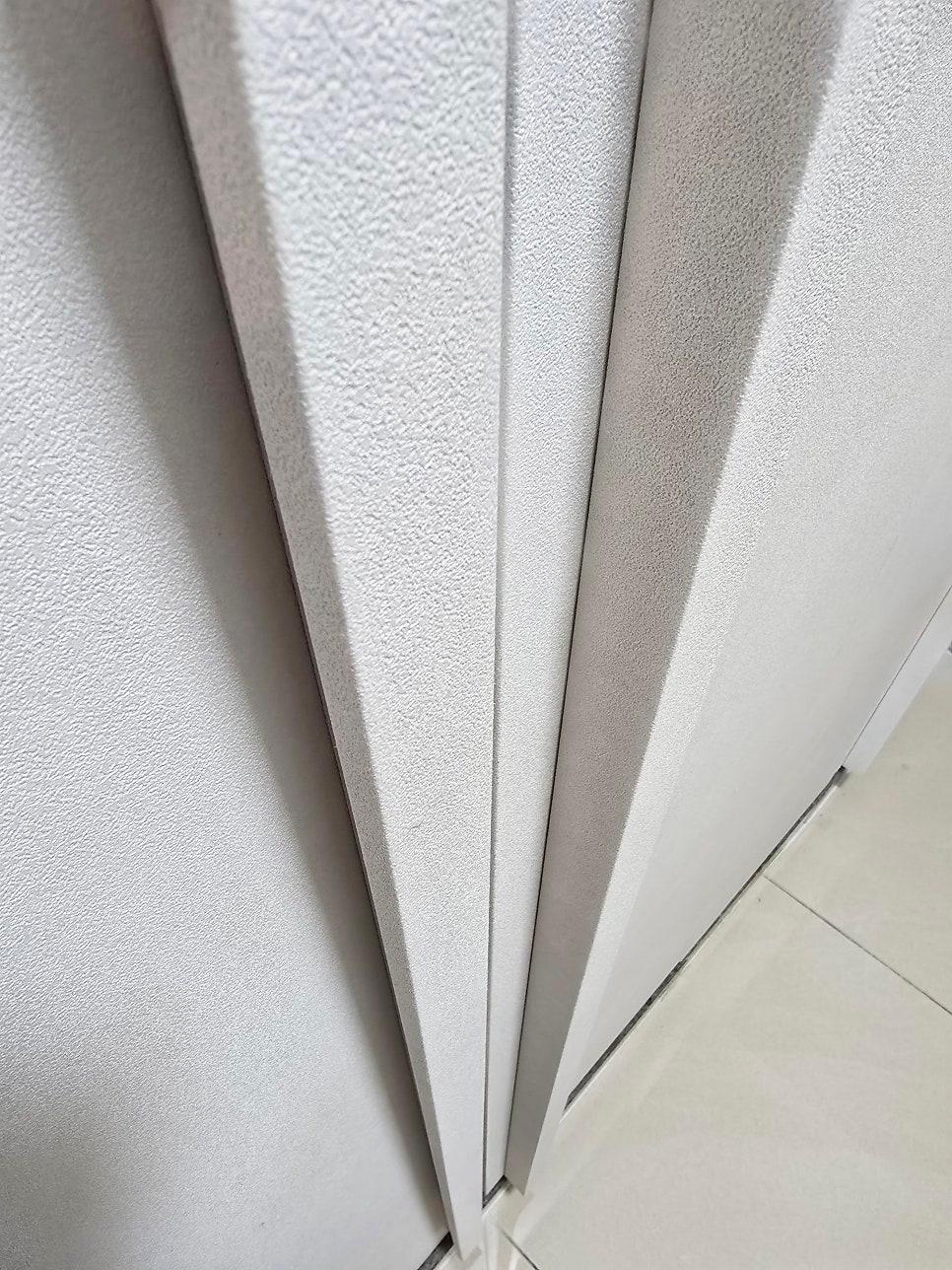 벽면과 바닥 타일이 만나는 시공 구역