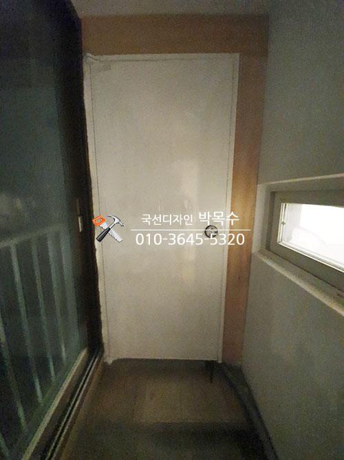 마감 전 창문 주변의 목공 라인 정리