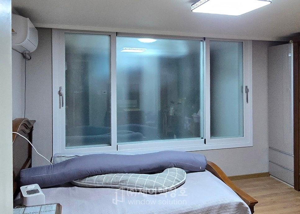 이중창 설치로 아늑함이 더해진 안방 침실