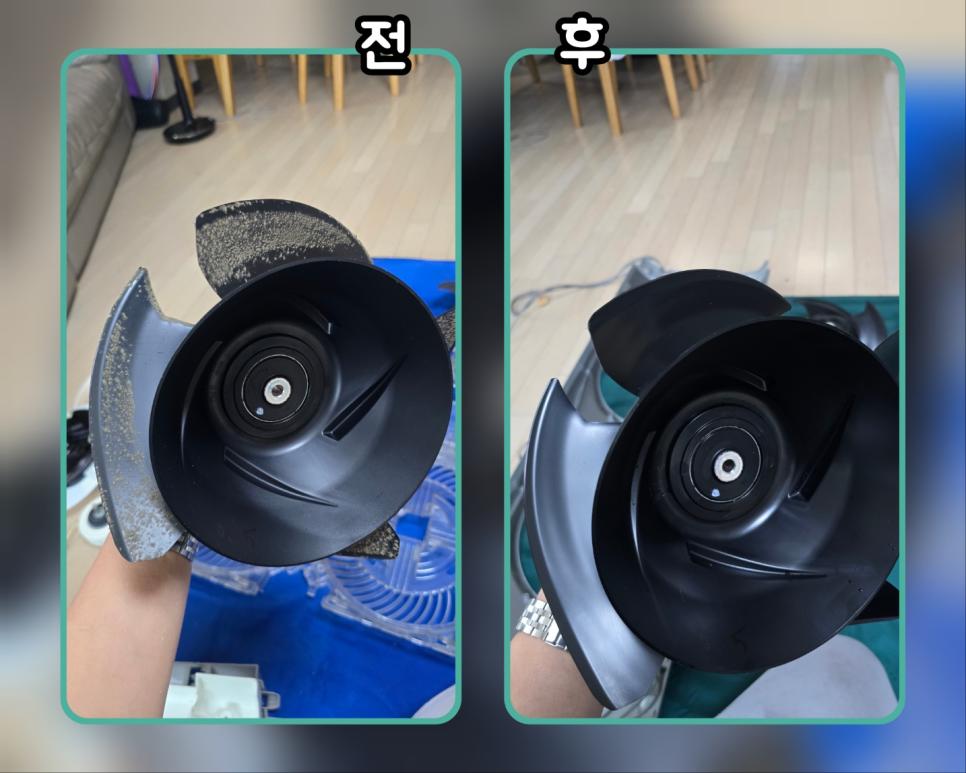먼지와 흠집이 있던 표면이 깨끗하게 정리된 클로즈업 사진
