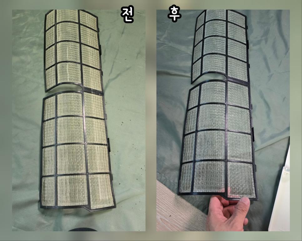 분해 청소 후 본래의 아이보리 색상을 되찾은 깨끗한 송풍팬