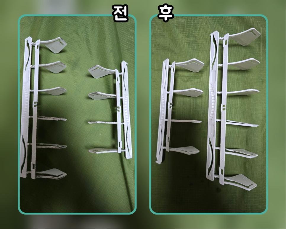 정성스럽게 세척된 수납 부품들
