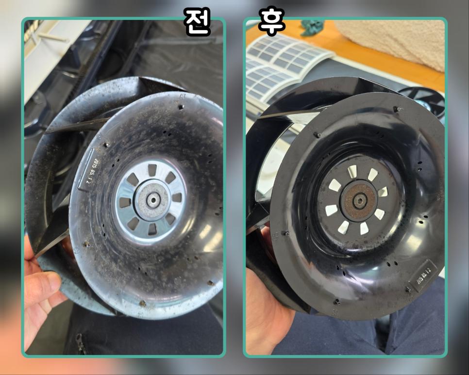 기름때와 먼지가 사라진 레인지후드 내부