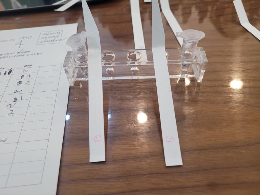 나만의 향기를 기록하며 배합을 준비하는 과정