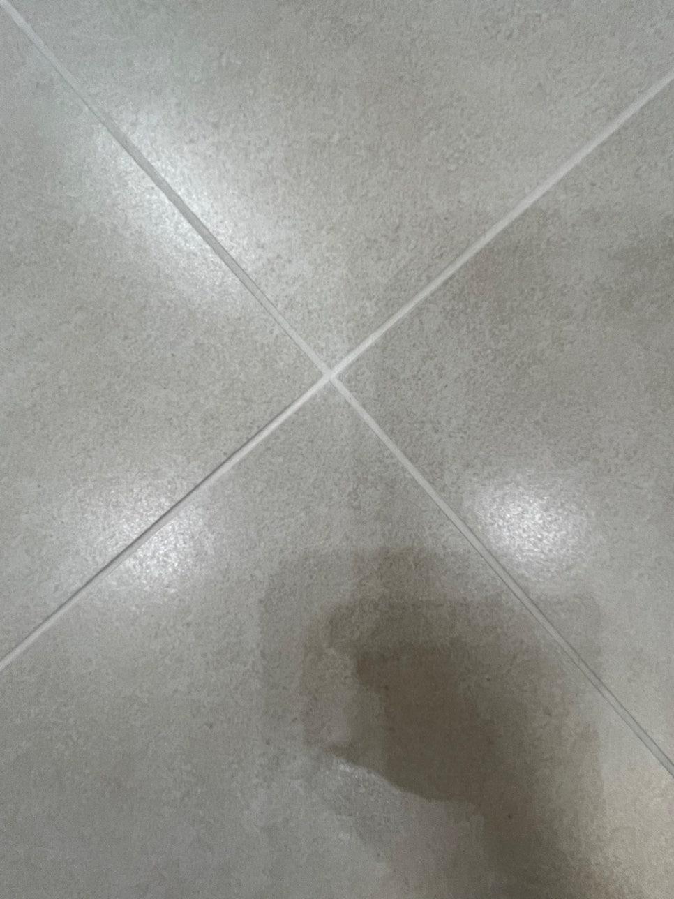 먼지층이 확인되는 바닥 표면
