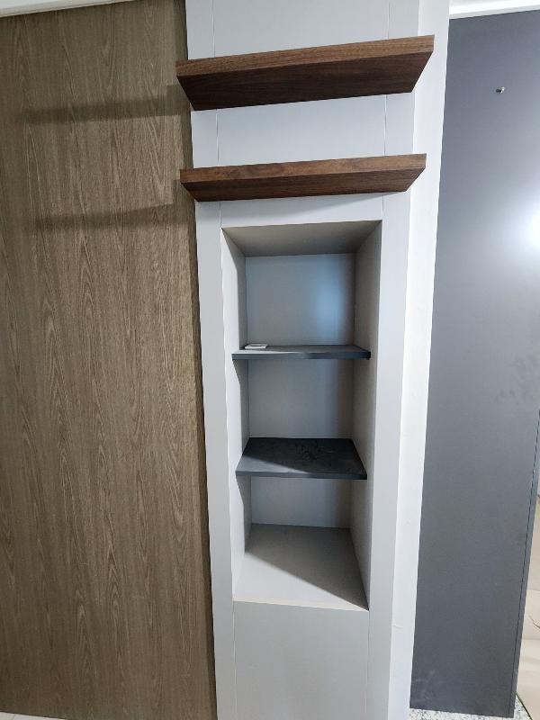 웜그레이·토프 필름 인테리어 시공 사진 · 영림 인테리어필름 PS156 포그 그레이지