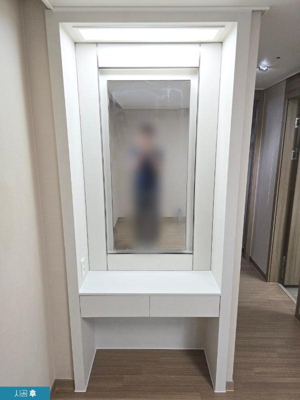 화이트 주방상판 인테리어 시공 사진 · 영림 화이트스톤