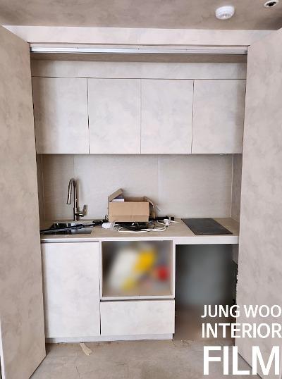 방화문부터 등박스까지 톤을 맞춘 필름 리폼 | 강남구 역삼 성우 스타우스 오피스텔