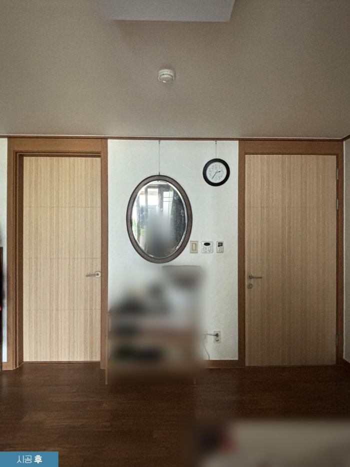 들뜨고 찢어진 멤브레인 문짝을 삼성필름 SG282 우드로 리폼 | 춘천 퇴계쌍용스윗닷홈
