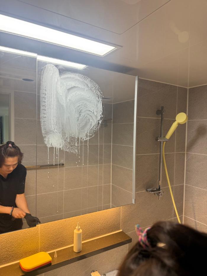 인조대리석 상판 UV코팅과 욕실 나노코팅으로 청소 걱정 덜었어요 | 오산 더휴 아파트