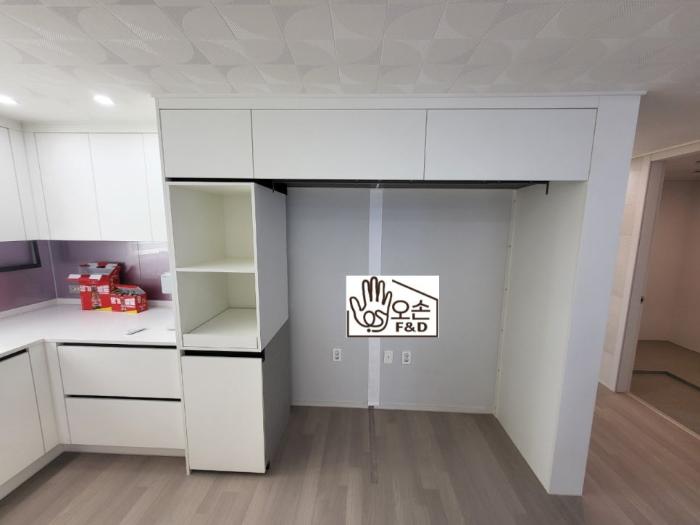 키친핏 냉장고에 딱 맞춘 틈새 수납의 마법 | 포항 푸르지오 마린시티