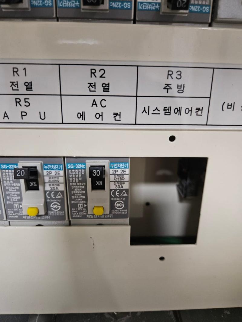 SG-32Nc 전기 스위치가 설치된 박스 내부