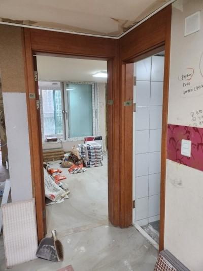 마지막 창문 구간의 래핑 작업