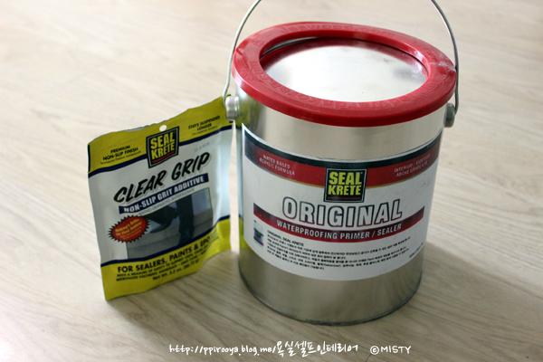 준비된 SEAL KRETE와 CLEAR GRIP 제품